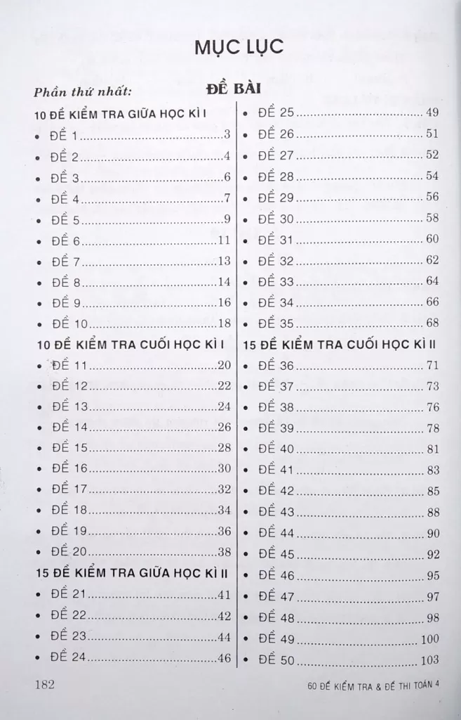60 ĐỀ KIỂM TRA TOÁN LỚP 4 (Có đáp án và lời giải; Dùng chung cho các bộ SGK hiện hành)